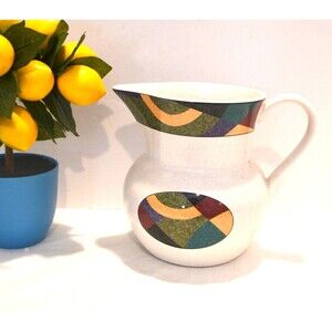 Modernism Vintage Geometric Studio Nova on White Pitcher
